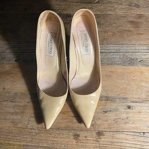 Jimmy Choo Nude Patent Leather 4” Pumps Size 39
